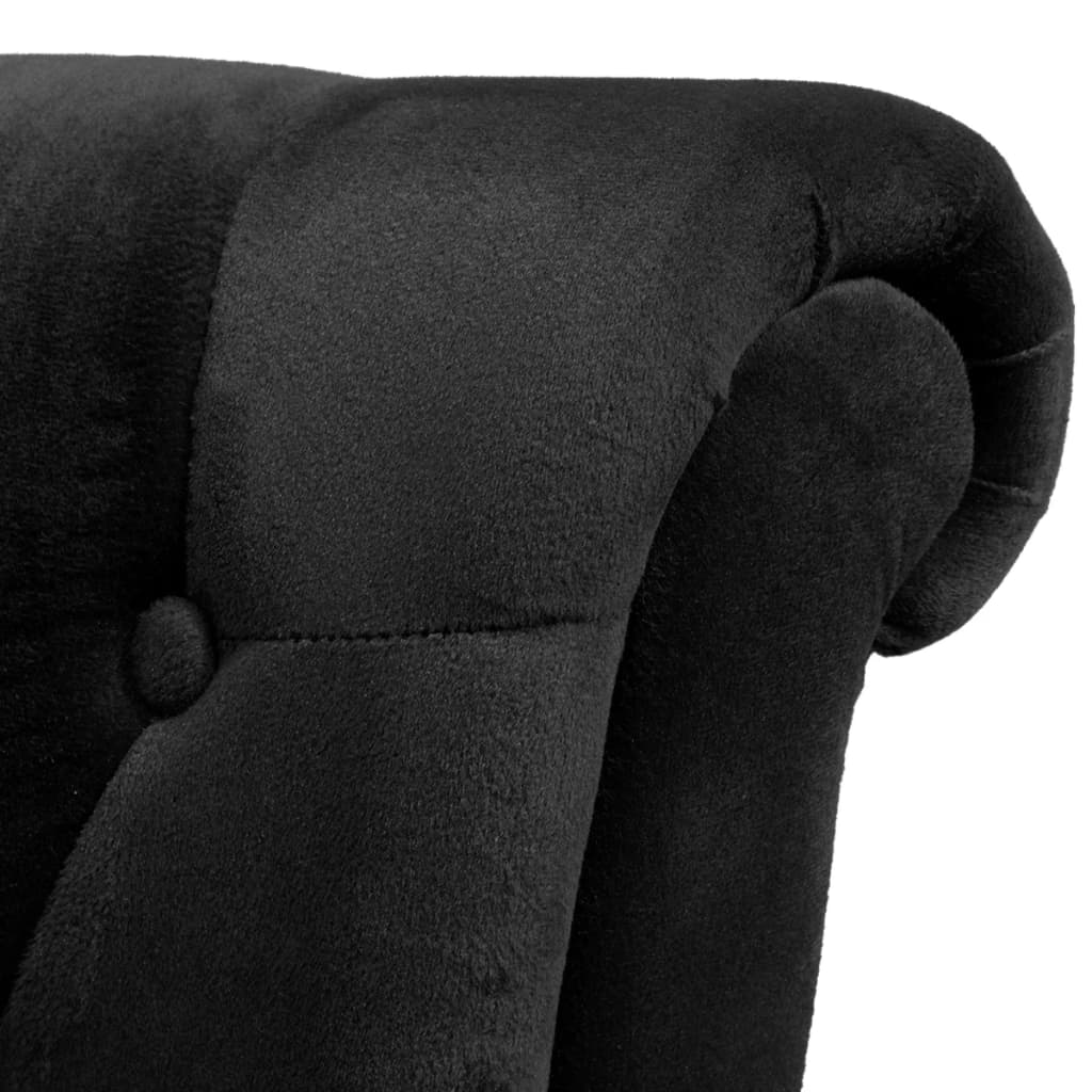 vidaXL Chaise de canapé avec dossier haut Noir Tissu
