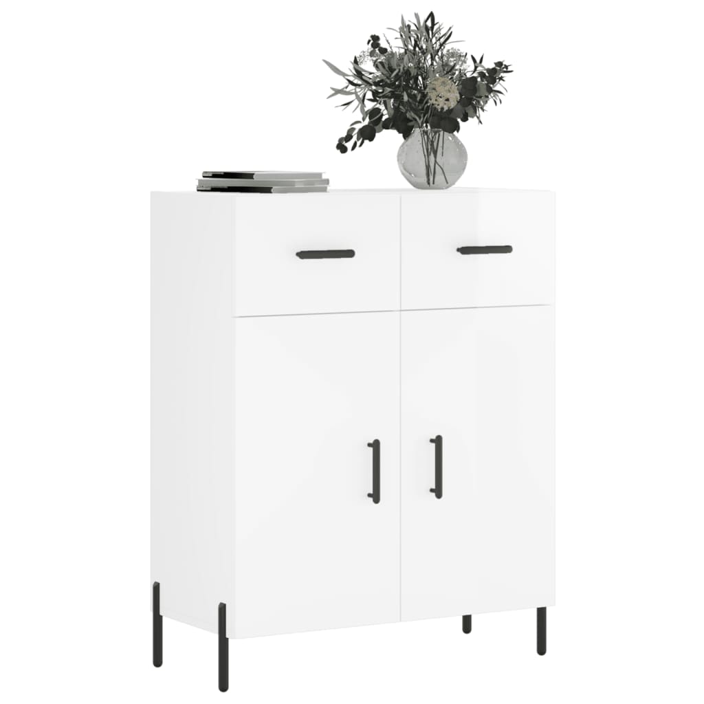 vidaXL Buffet Blanc brillant 69,5x34x90 cm Bois d'ingénierie