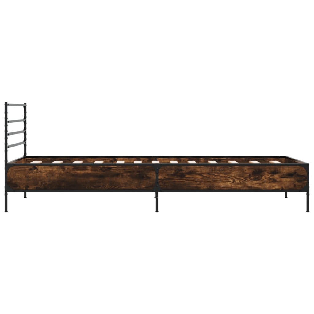 vidaXL Cadre de lit sans matelas chêne fumé 100x200 cm