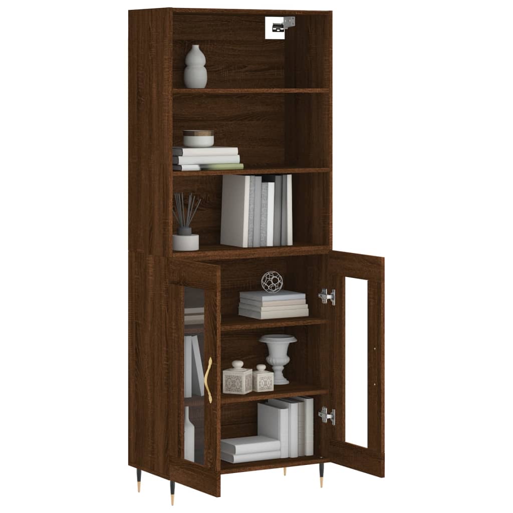 vidaXL Buffet haut Chêne marron 69,5x34x180 cm Bois d'ingénierie