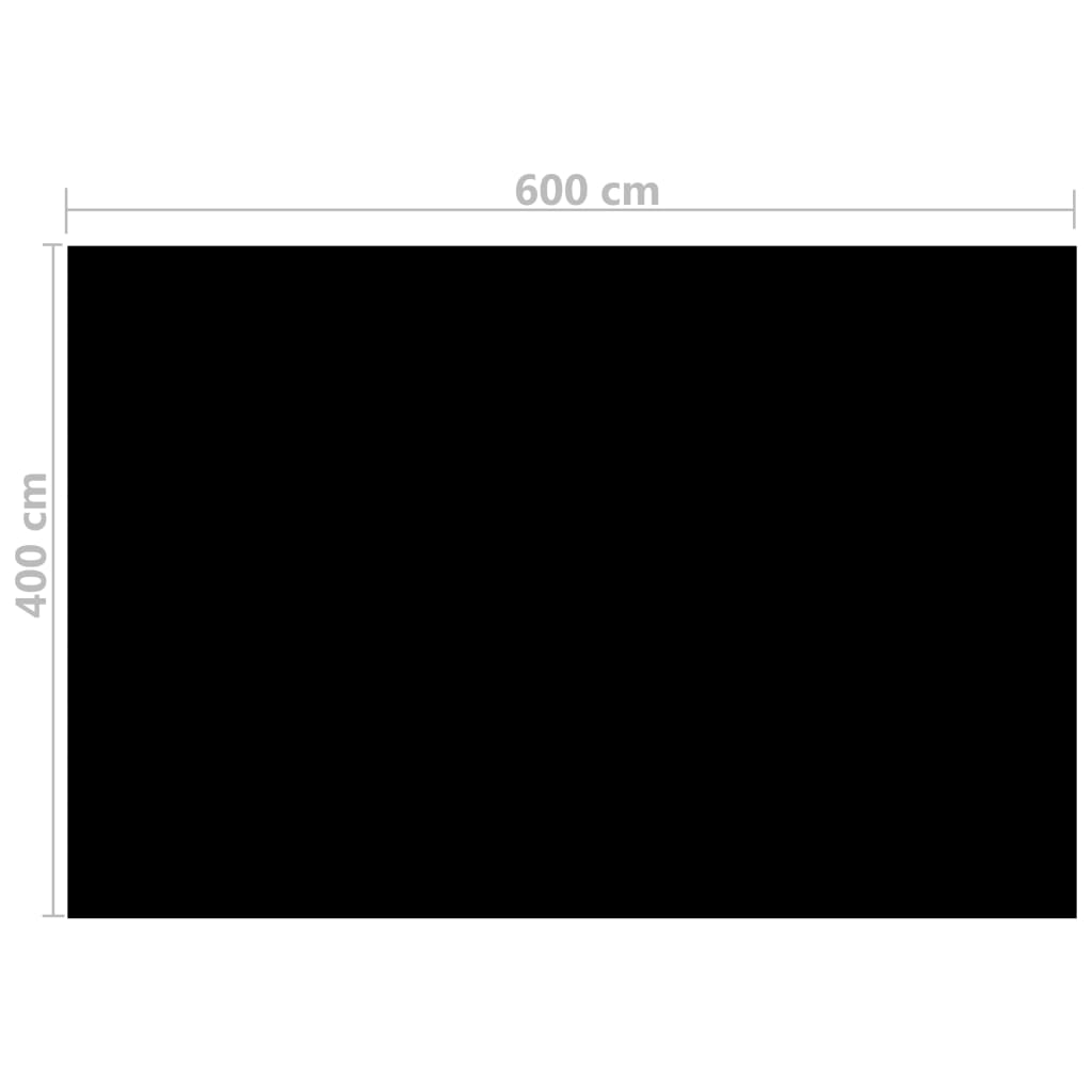 vidaXL Film solaire de piscine PE rectangulaire flottant 6x4 m Noir