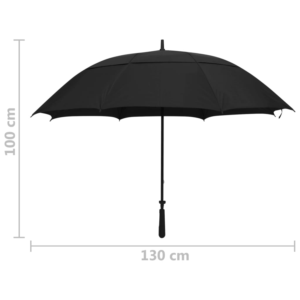 vidaXL Parapluie Noir 130 cm