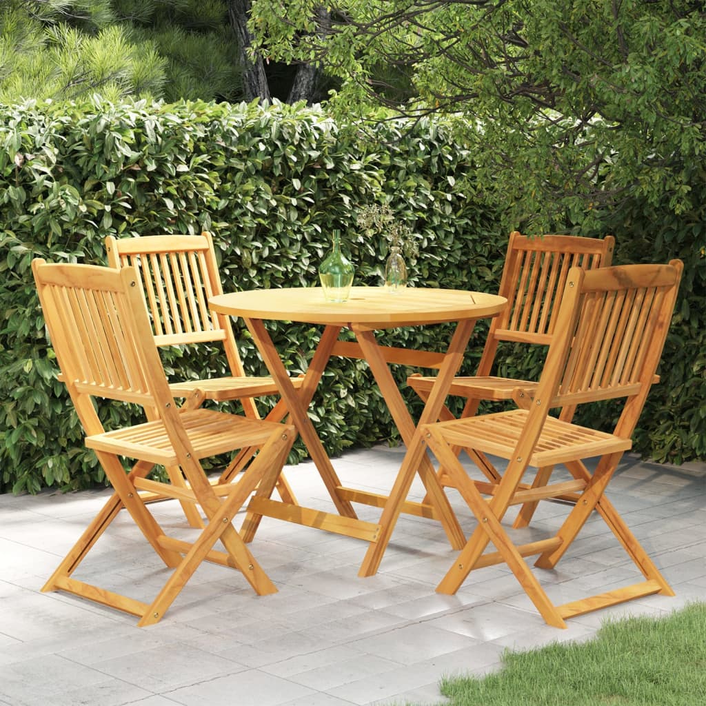 vidaXL Ensemble à manger de jardin pliable 5 pcs Bois d'acacia solide