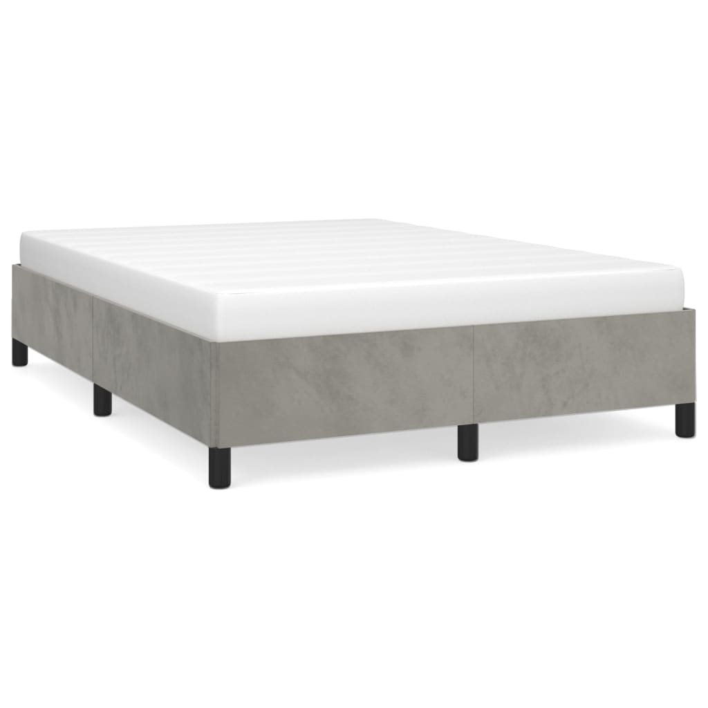 vidaXL Cadre de lit sans matelas gris clair 140x190 cm velours