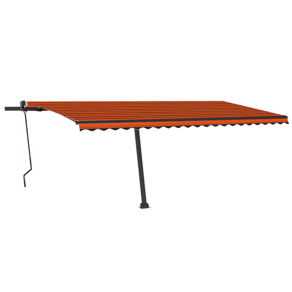 vidaXL Auvent automatique capteur de vent/LED 500x300 cm Orange marron