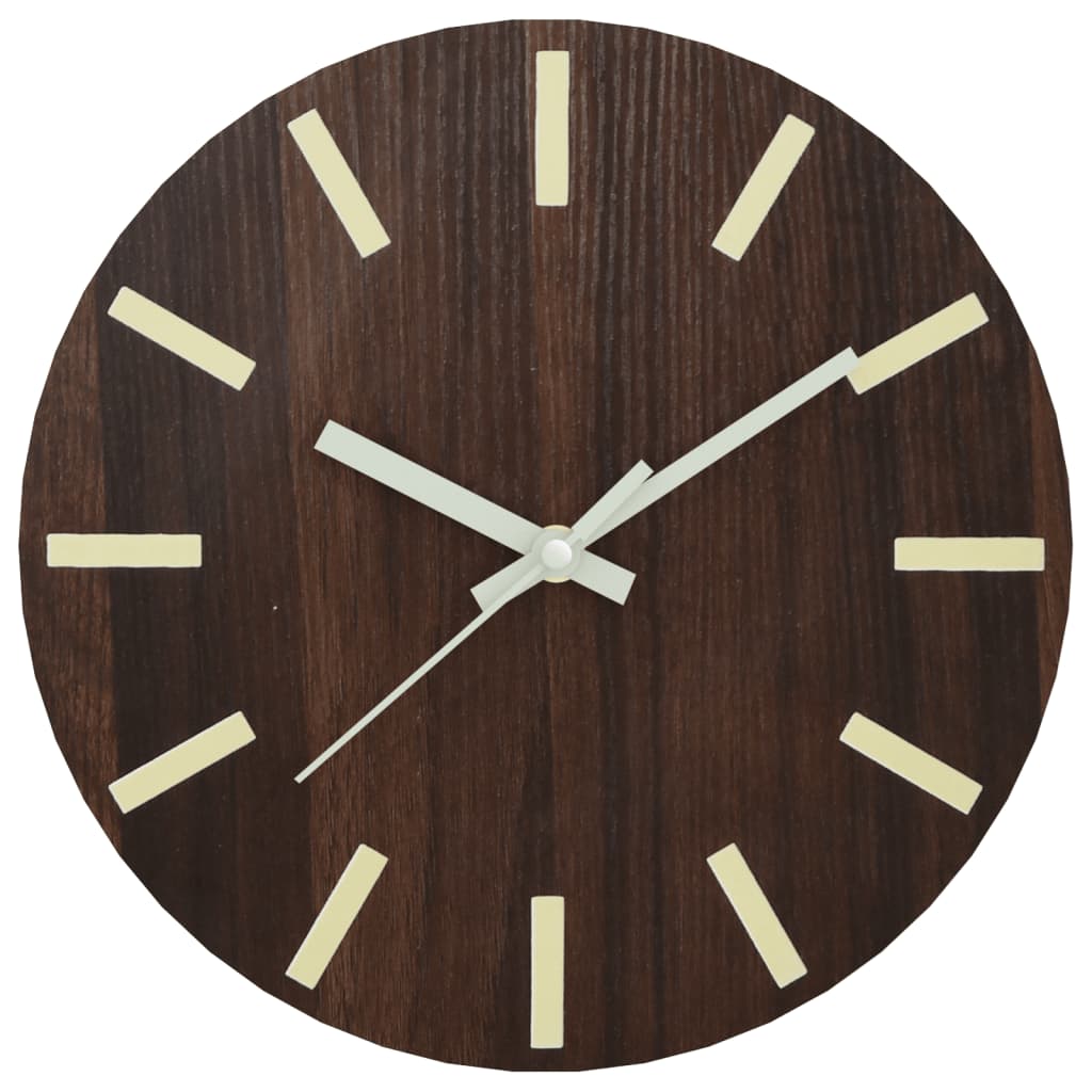 vidaXL Horloge murale et échelles et aiguilles lumineuses marron Ø30cm