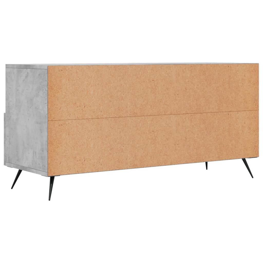 vidaXL Meuble TV gris béton 102x36x50 cm bois d'ingénierie