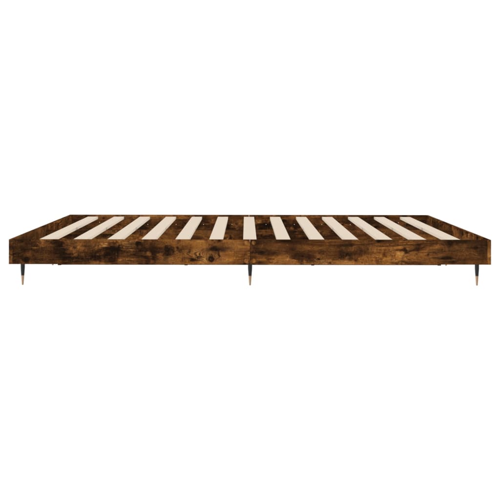 vidaXL Cadre de lit sans matelas chêne fumé 140x200 cm bois ingénierie