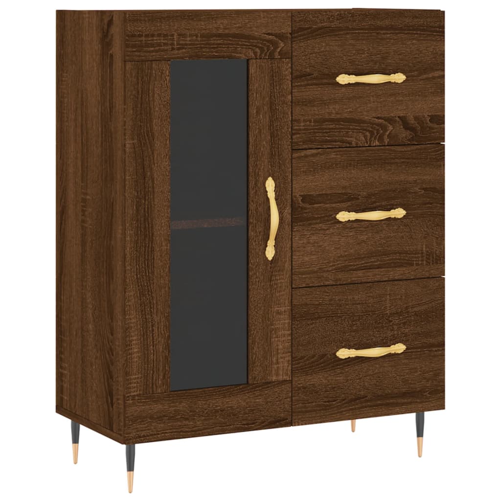 vidaXL Buffet haut Chêne marron 69,5x34x180 cm Bois d'ingénierie