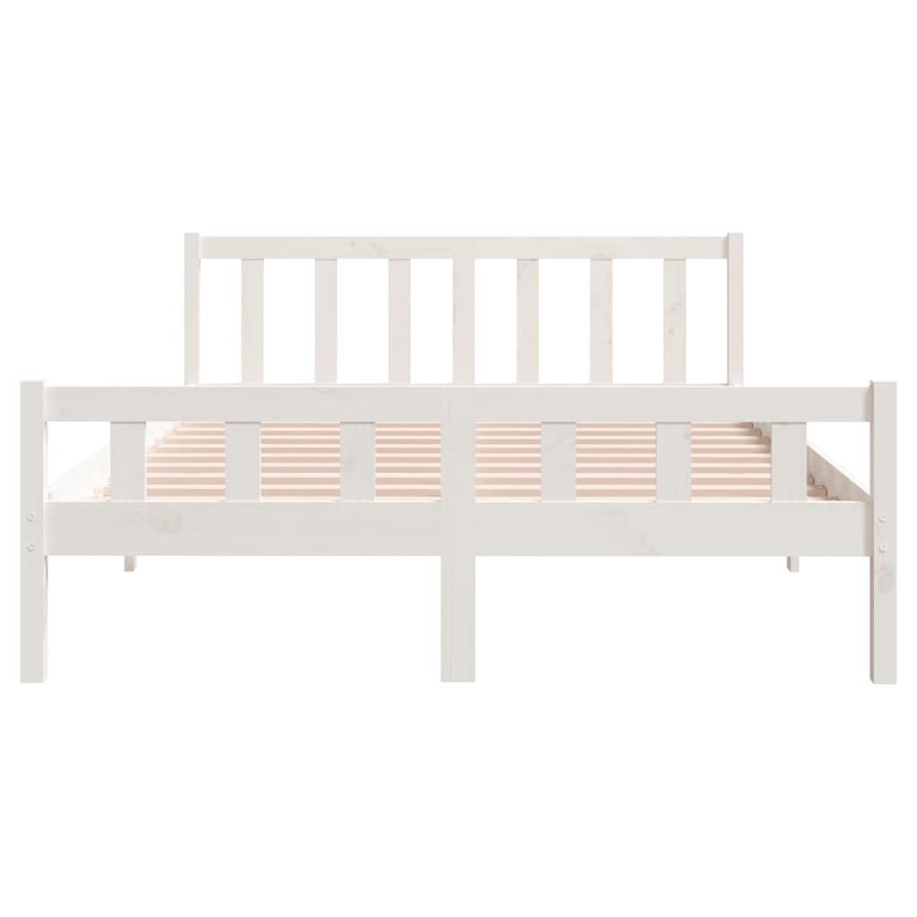 vidaXL Cadre de lit blanc bois massif 140x200 cm