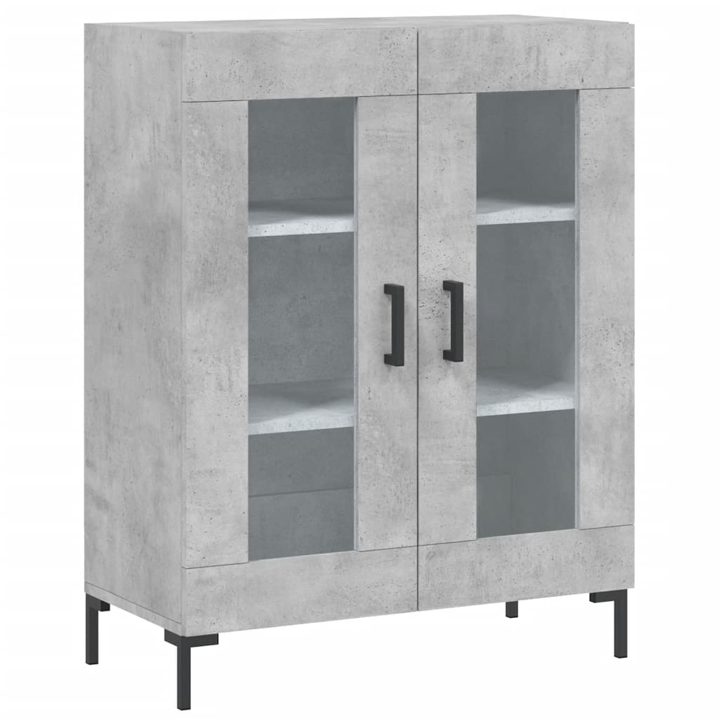 vidaXL Buffet haut Gris béton 69,5x34x180 cm Bois d'ingénierie