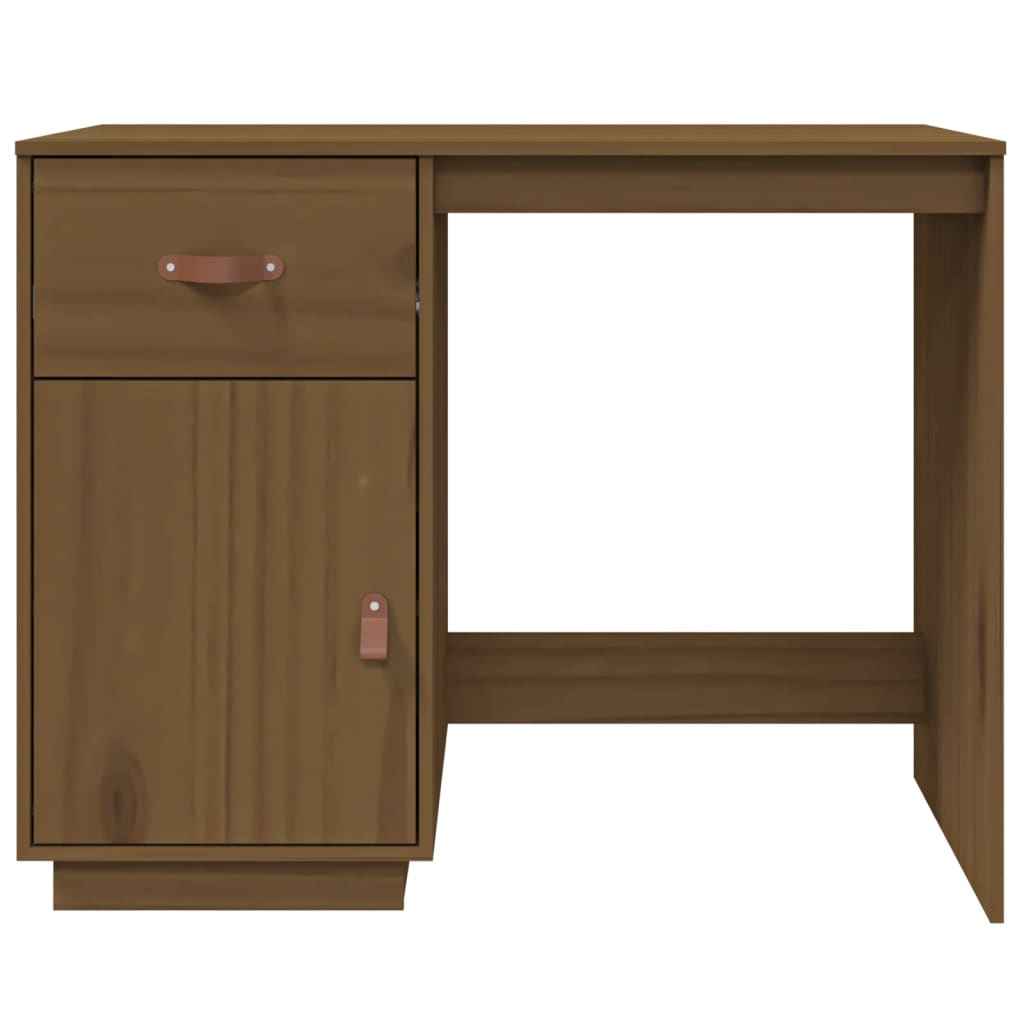 vidaXL Bureau Marron miel 95x50x75 cm Bois massif de pin