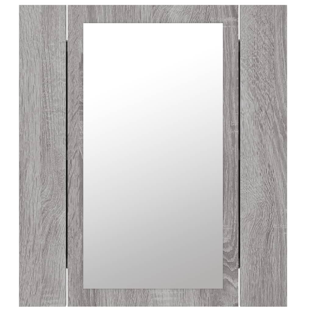 vidaXL Armoire à miroir LED de salle de bain sonoma gris 40x12x45 cm