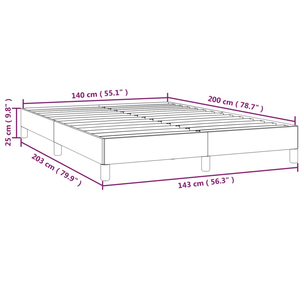 vidaXL Cadre de lit sans matelas gris clair 140x200 cm velours