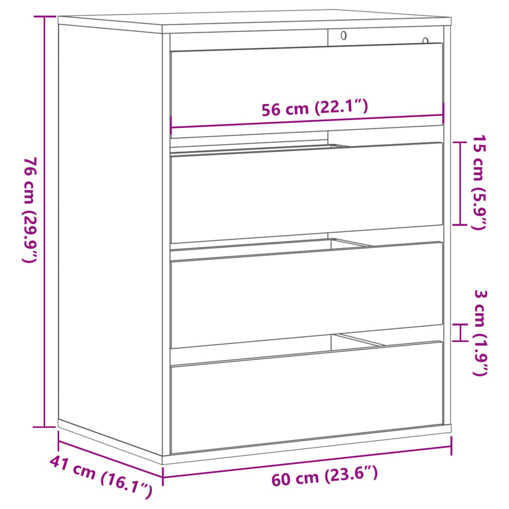 vidaXL Commode d'angle blanc 60x41x76 cm bois d'ingénierie