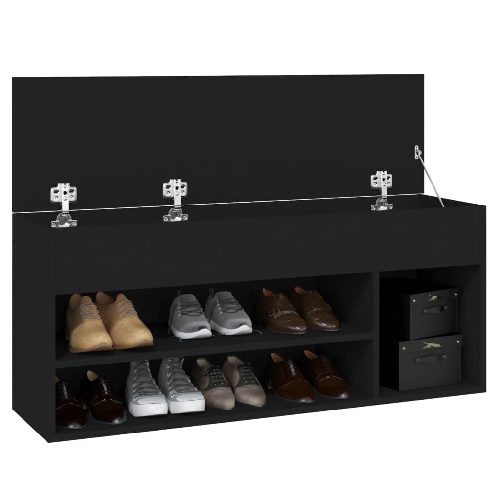vidaXL Banc à chaussures Noir 105x30x45 cm Aggloméré