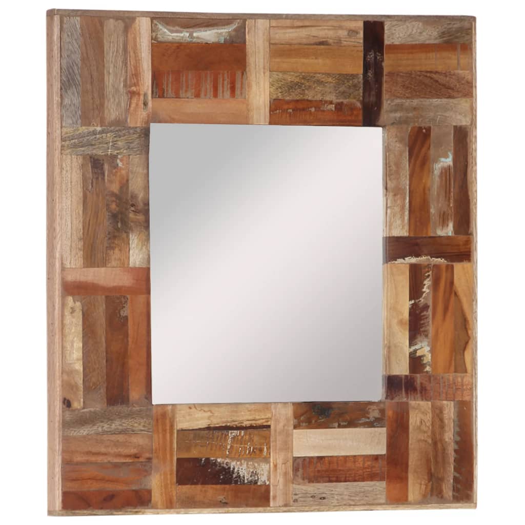 vidaXL Miroir mural Bois massif de récupération 50x50 cm