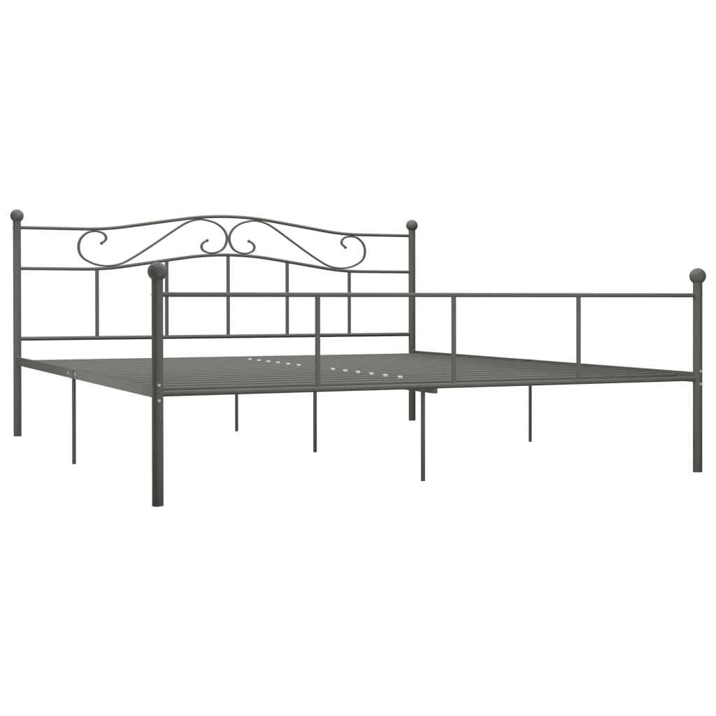 vidaXL Cadre de lit sans matelas gris métal 180x200 cm