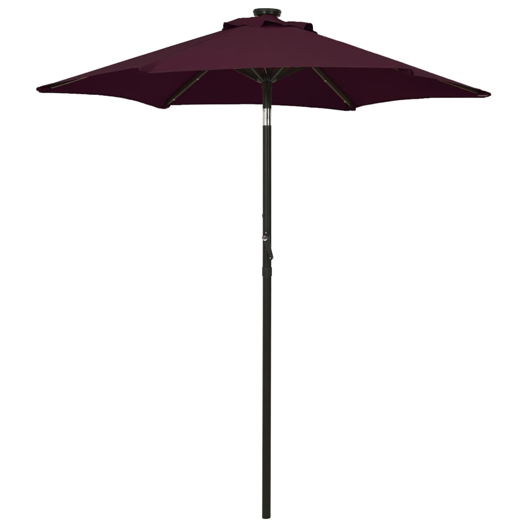 vidaXL Parasol de jardin avec lumières LED rouge bordeaux aluminium