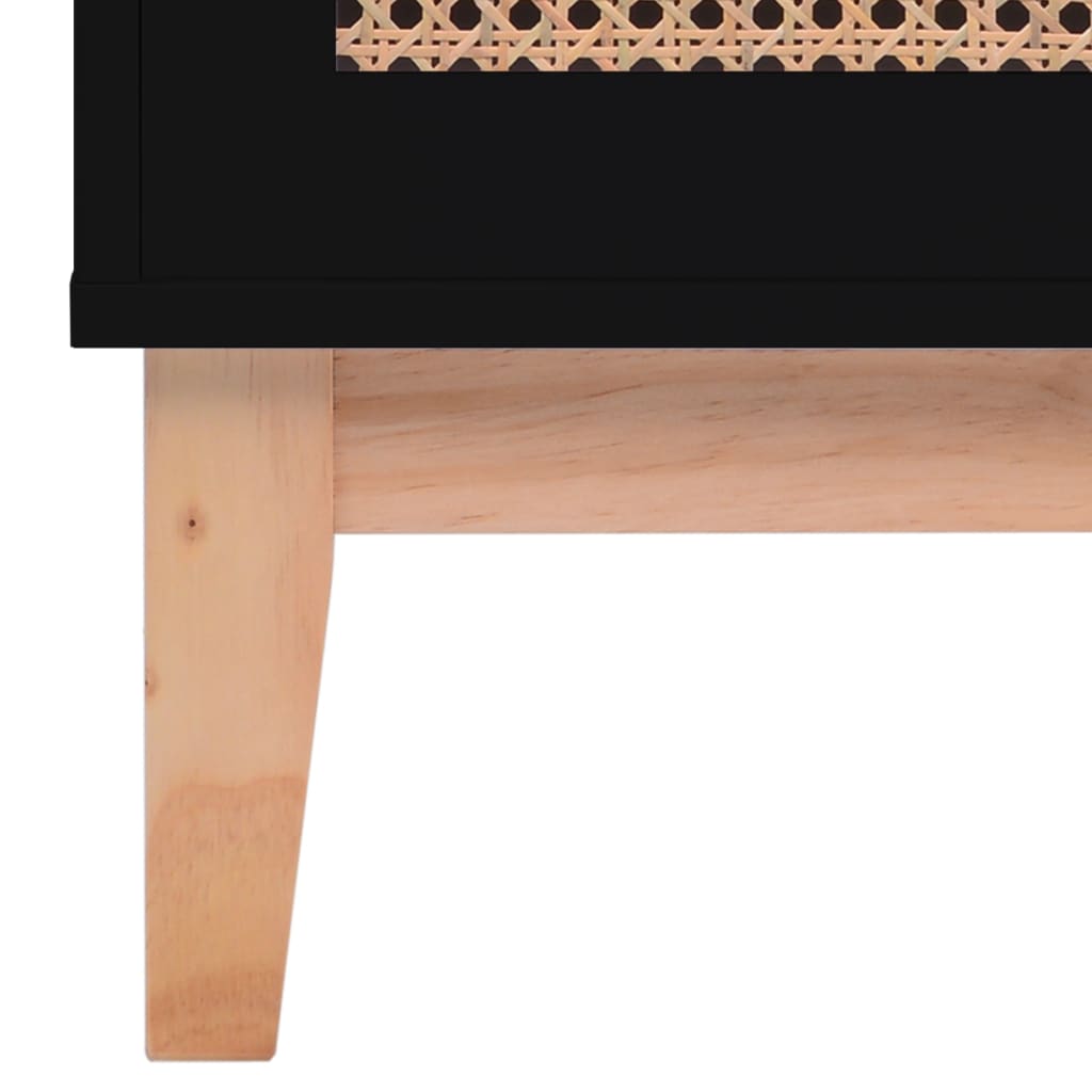 vidaXL Table de chevet Noir 40x40x61 cm MDF et résine tressée