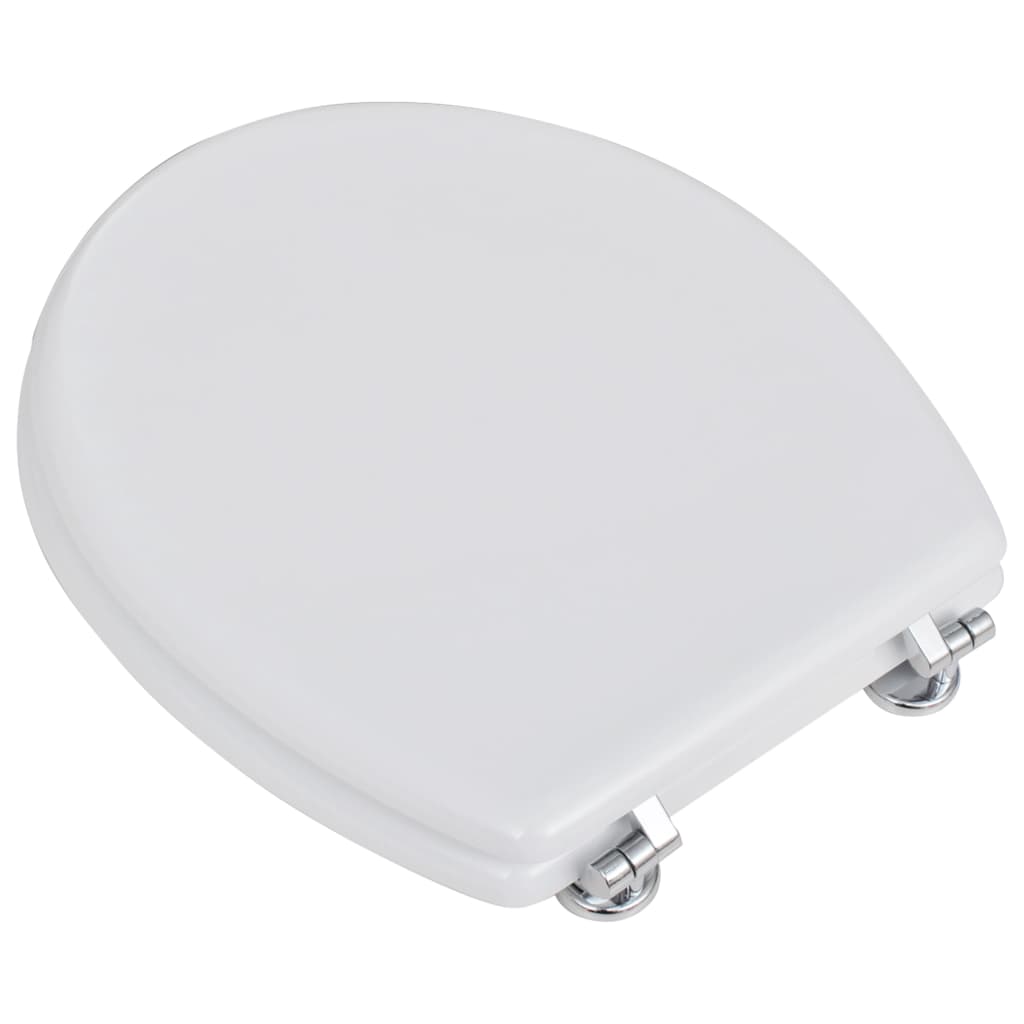 vidaXL Siège de toilette avec Couvercle MDF Design simple Blanc