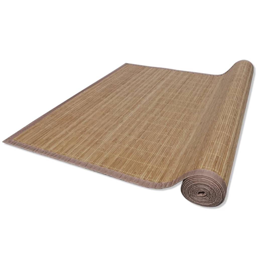 vidaXL Tapis en bambou marron à latte rectangulaire 80 x 200 cm