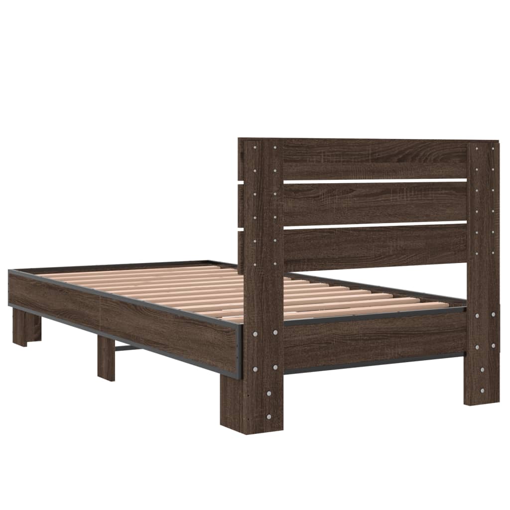 vidaXL Cadre de lit sans matelas chêne marron 75x190 cm