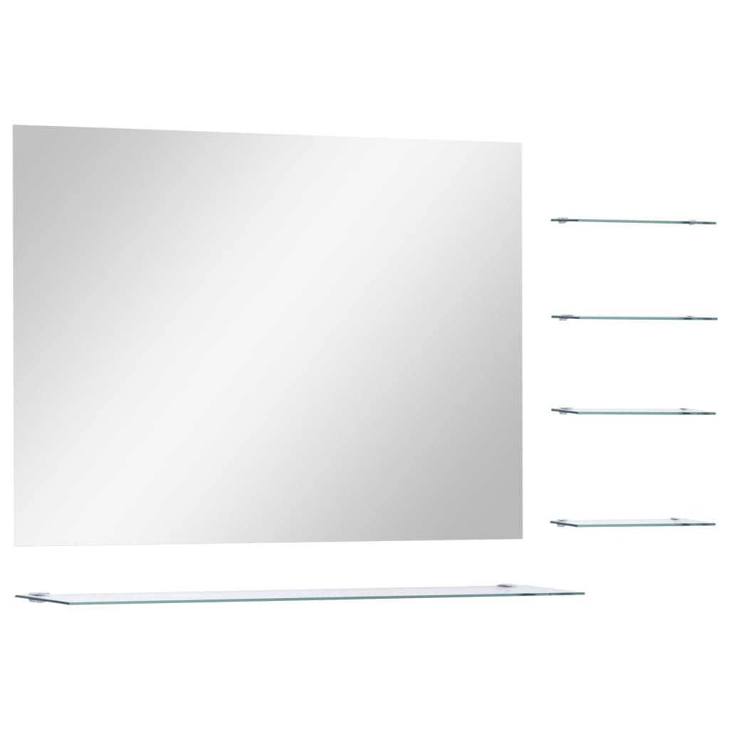vidaXL Miroir mural avec 5 étagères argenté 80x60 cm