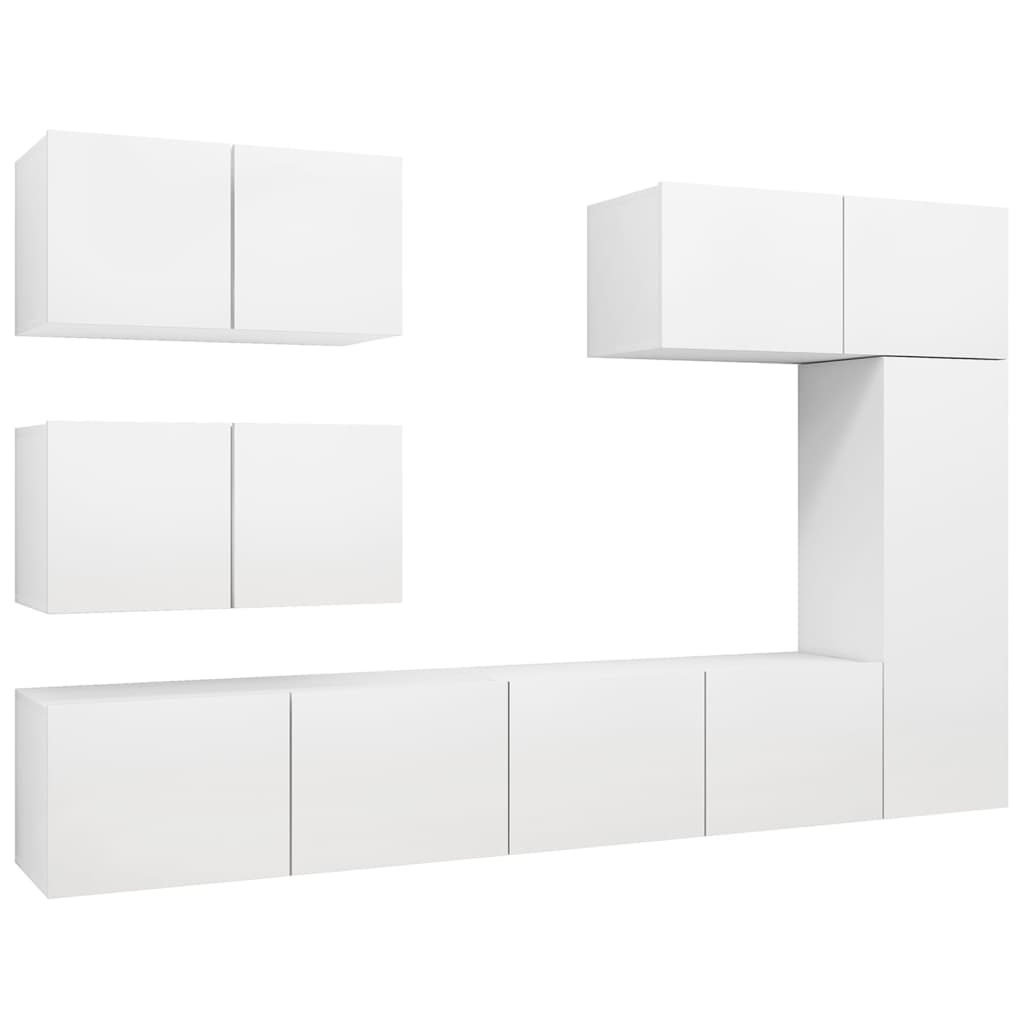 vidaXL Ensemble de meubles TV 6 pcs Blanc Bois d'ingénierie