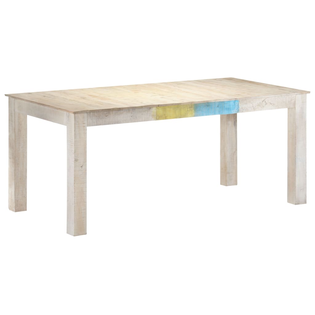 vidaXL Table à manger blanc 180x90x76 cm Bois de manguier massif