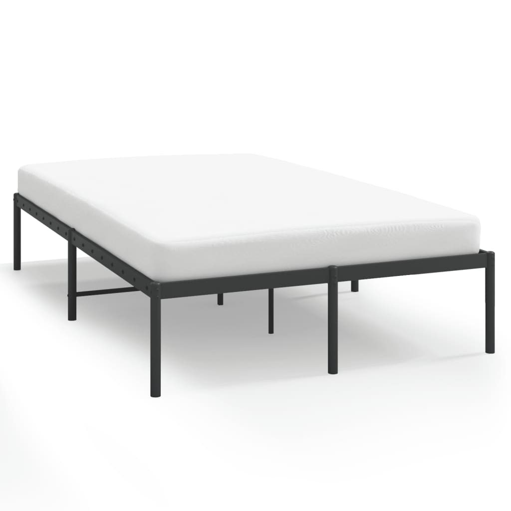 vidaXL Cadre de lit métal sans matelas noir 135x190 cm