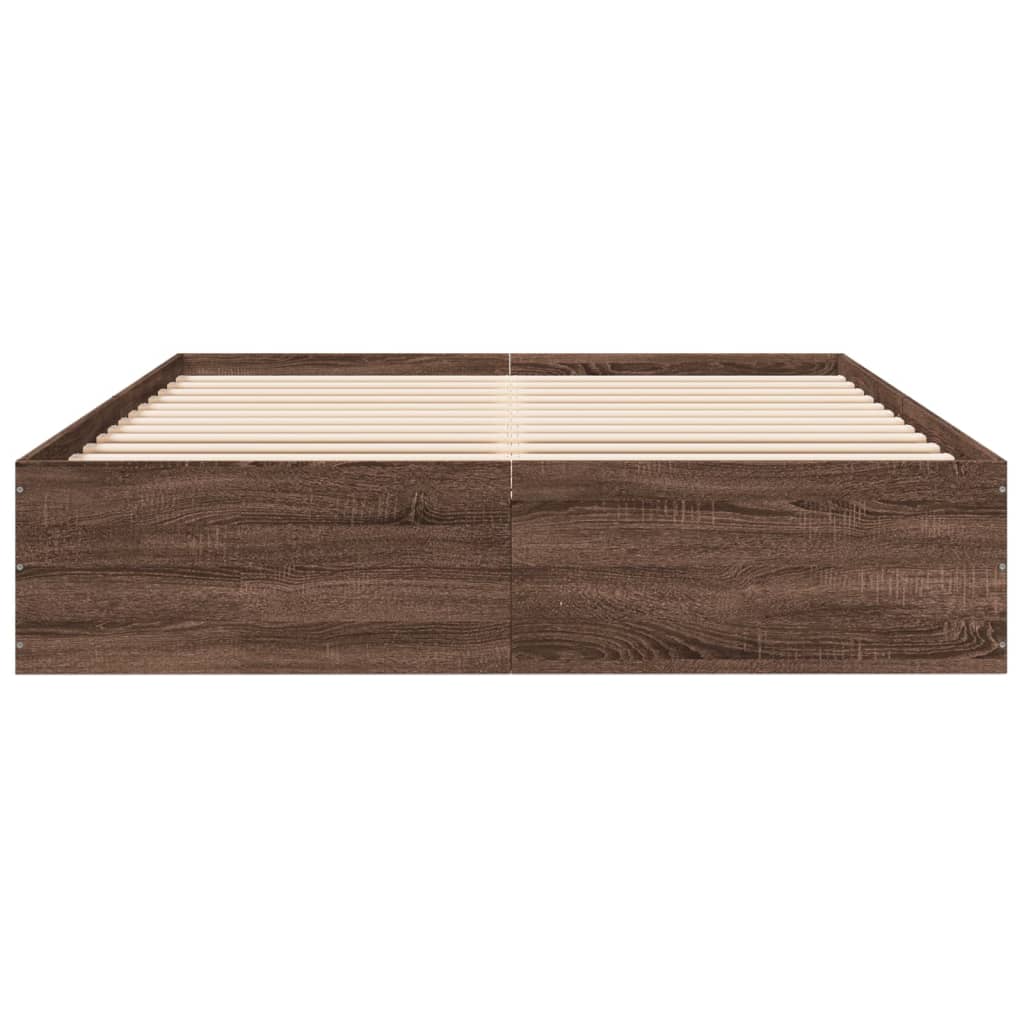 vidaXL Cadre de lit chêne marron 150x200 cm bois d'ingénierie