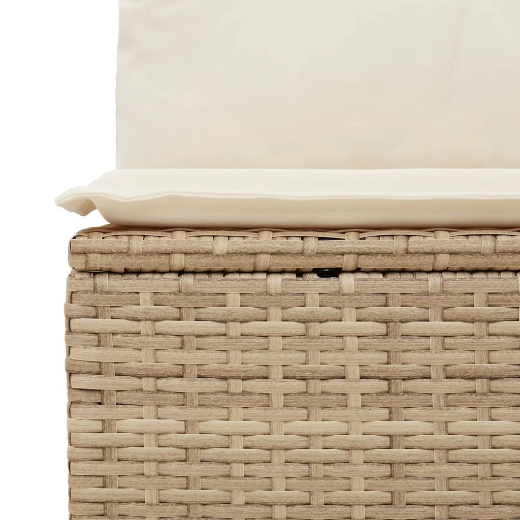 vidaXL Canapé de jardin avec coussins 3 places beige résine tressée