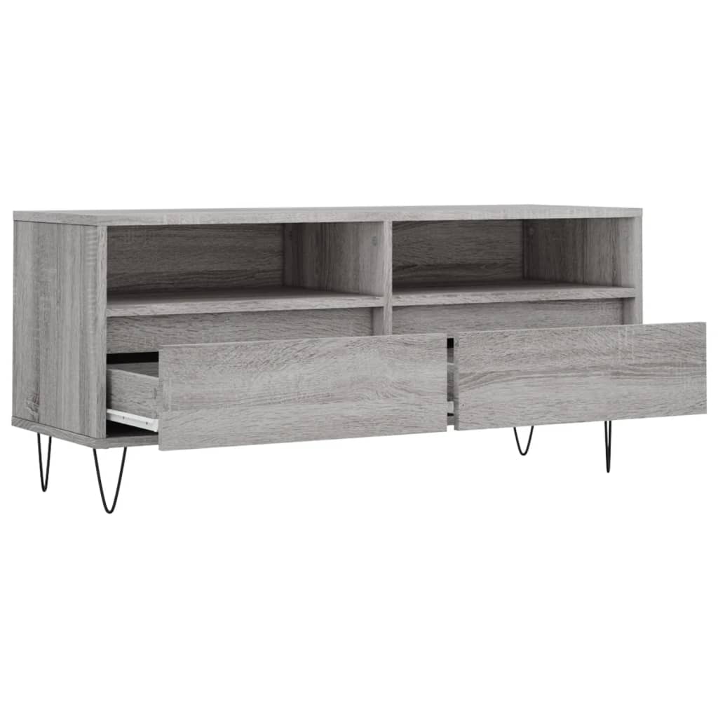 vidaXL Meuble TV sonoma gris 100x34,5x44,5 cm bois d'ingénierie