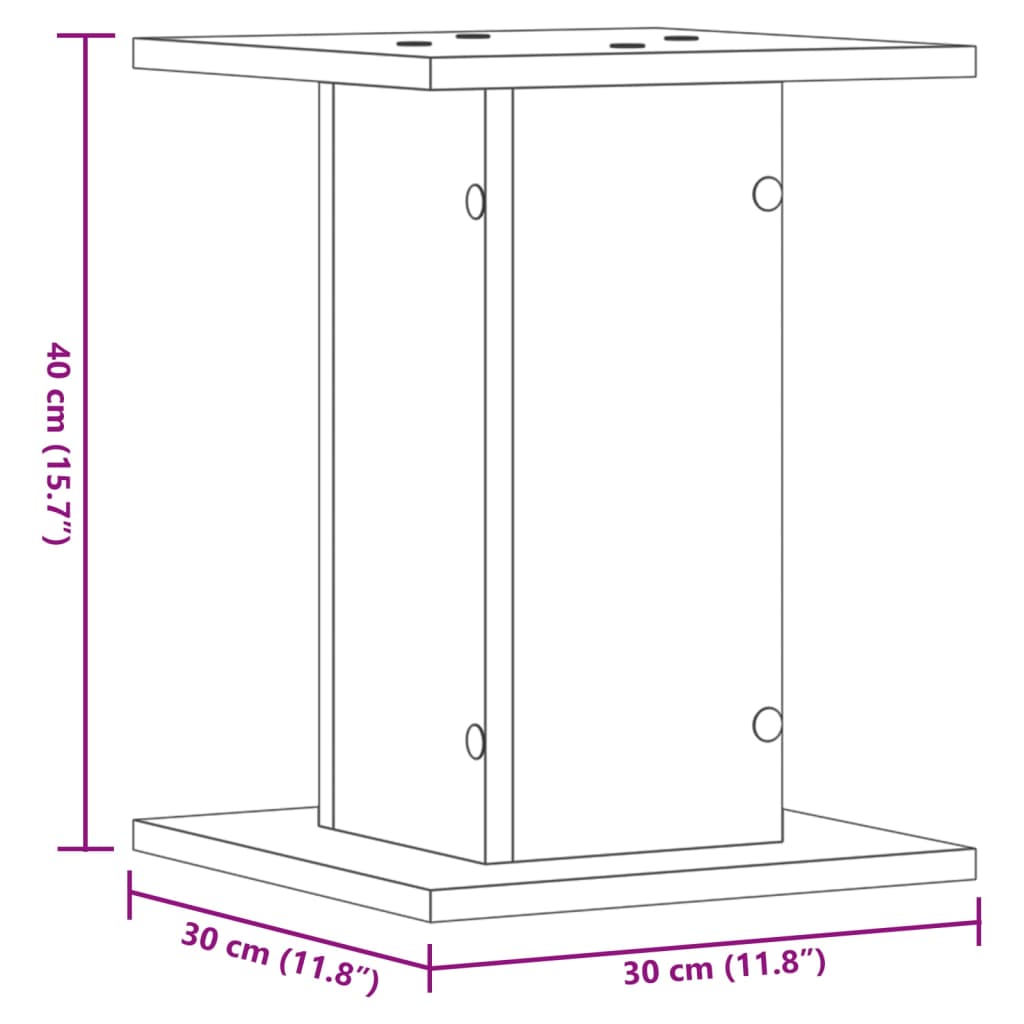 vidaXL Supports de haut-parleurs 2 pcs gris béton bois d'ingénierie