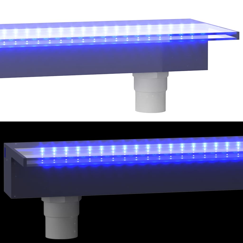 vidaXL Déversoir pour cascade avec LED RVB Acrylique 60 cm