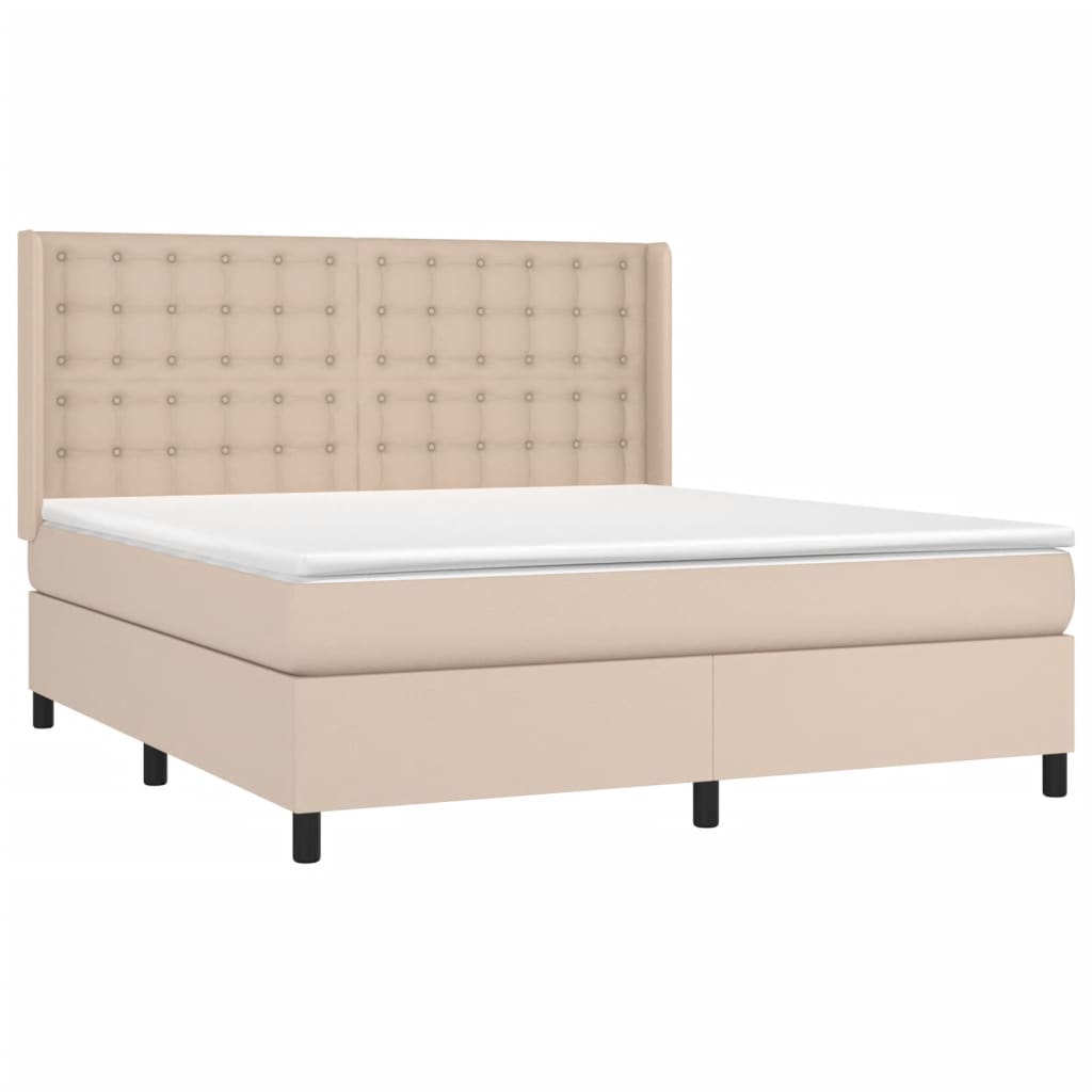 vidaXL Sommier à lattes de lit avec matelas Cappuccino 160x200 cm