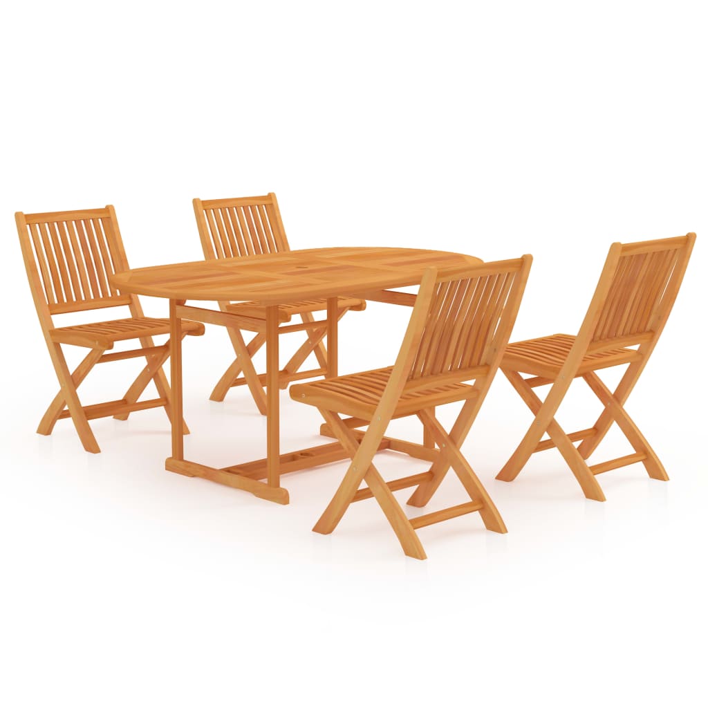 vidaXL Ensemble à manger de jardin 5 pcs Bois de teck massif