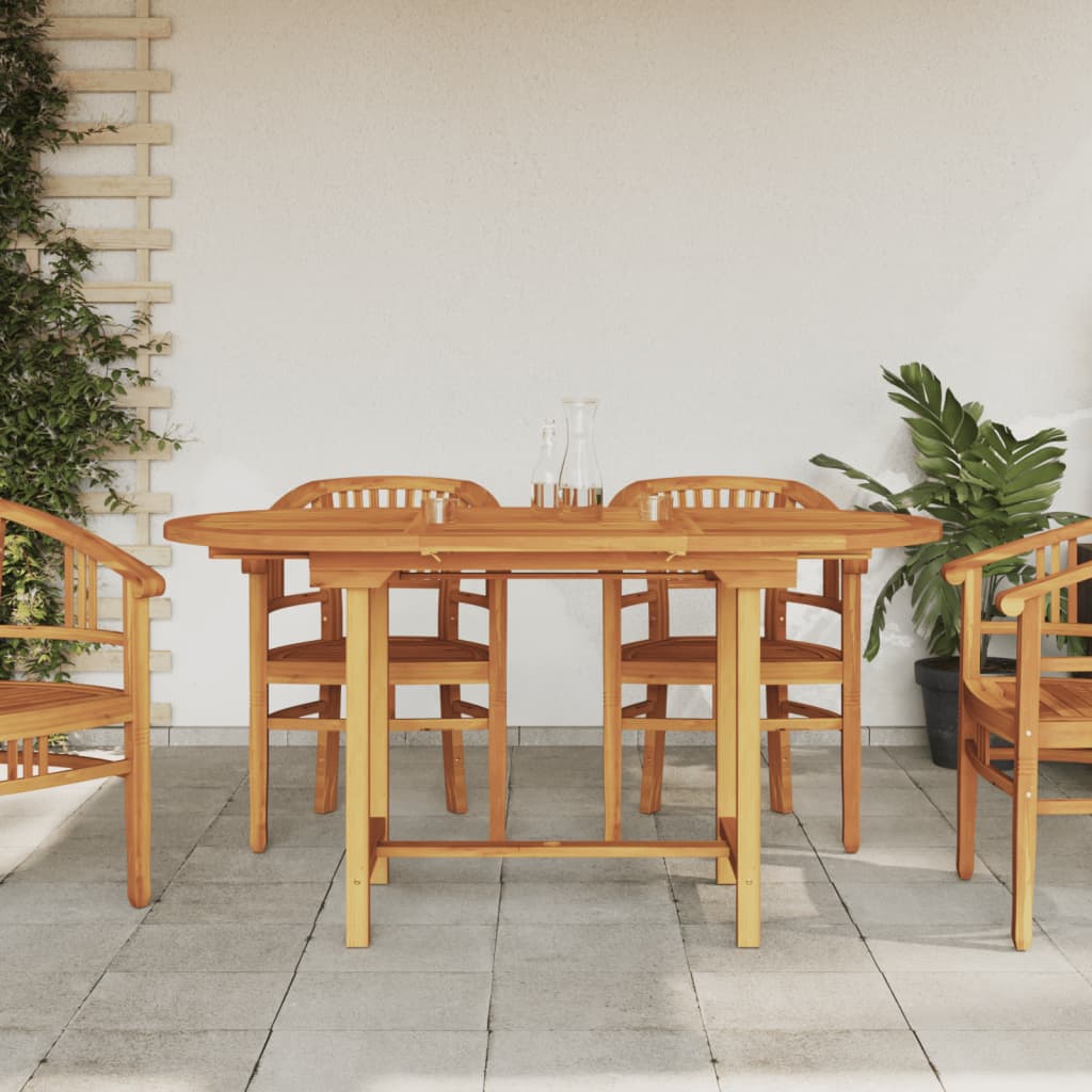 vidaXL Table extensible de jardin 110-160x80x75 cm bois de teck solide