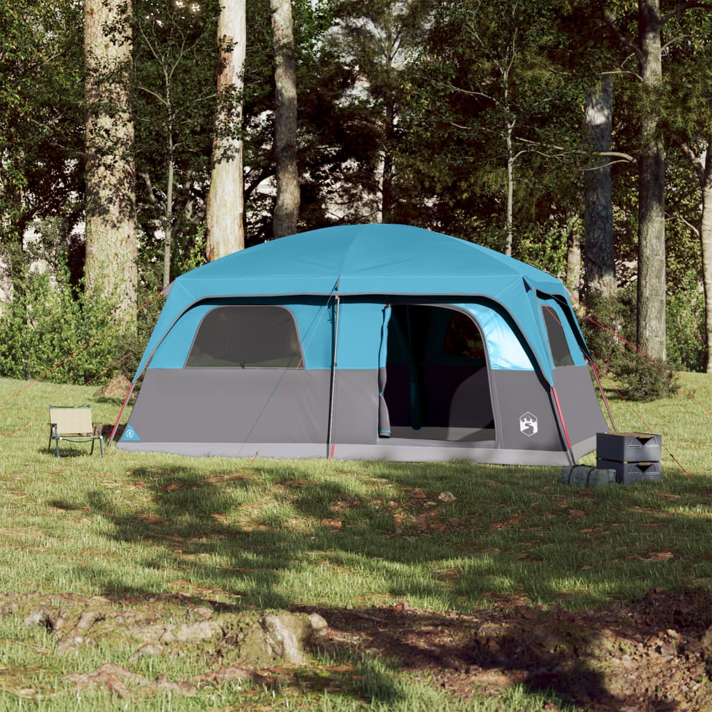 vidaXL Tente de cabine familiale 10 personnes bleu imperméable