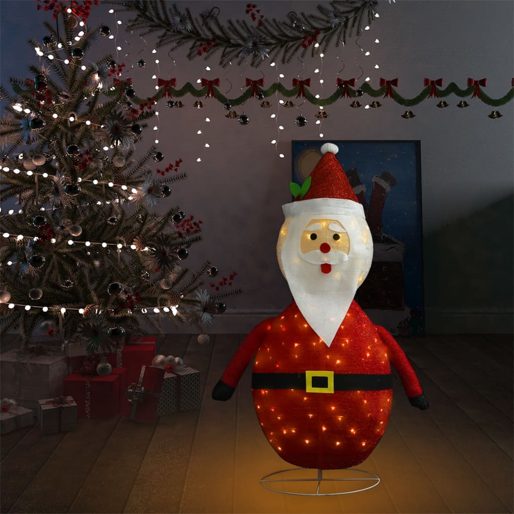 vidaXL Décoration de Noël Figurine Père Noël LED Tissu de luxe 120 cm