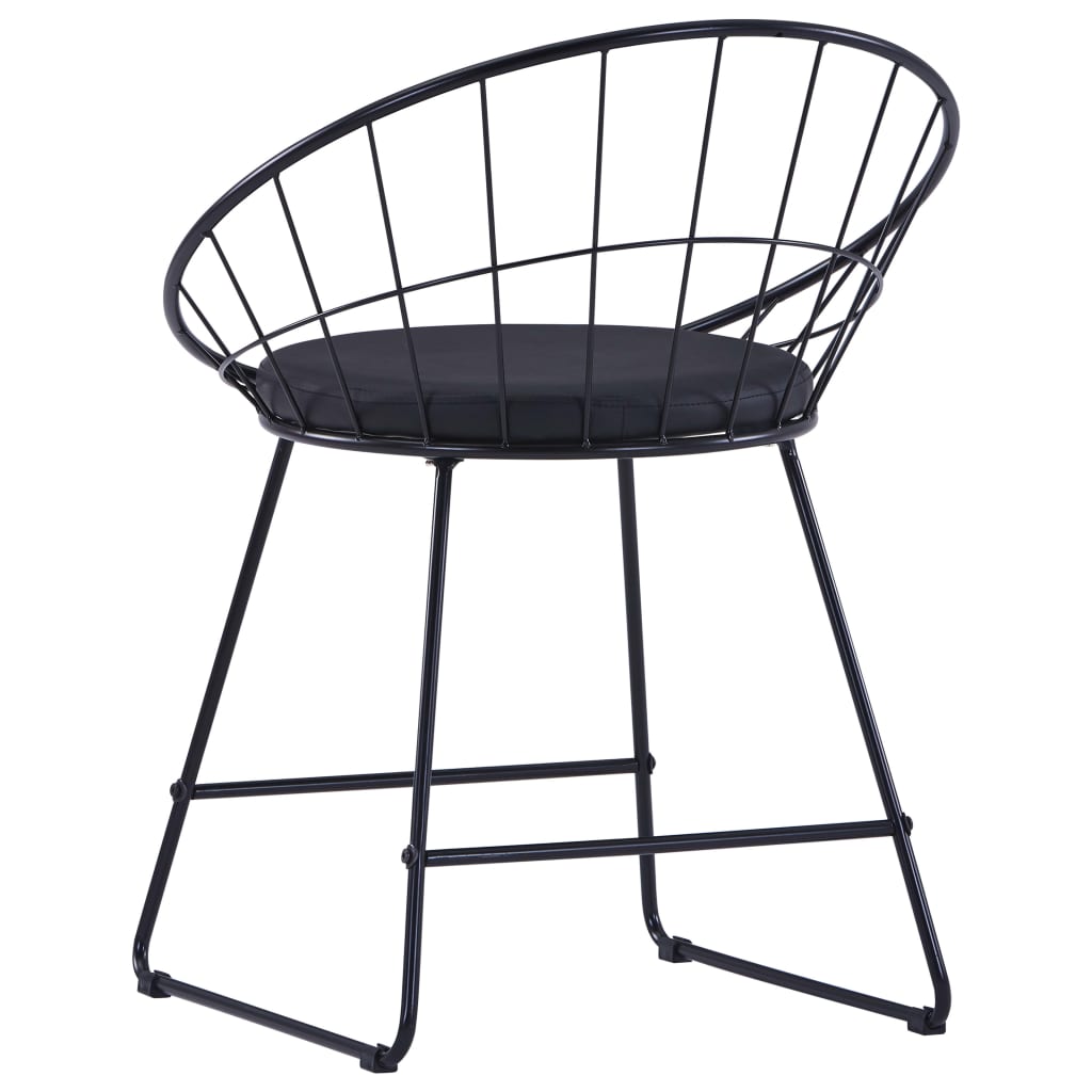 vidaXL Chaises à manger avec siège en similicuir lot de 2 noir acier