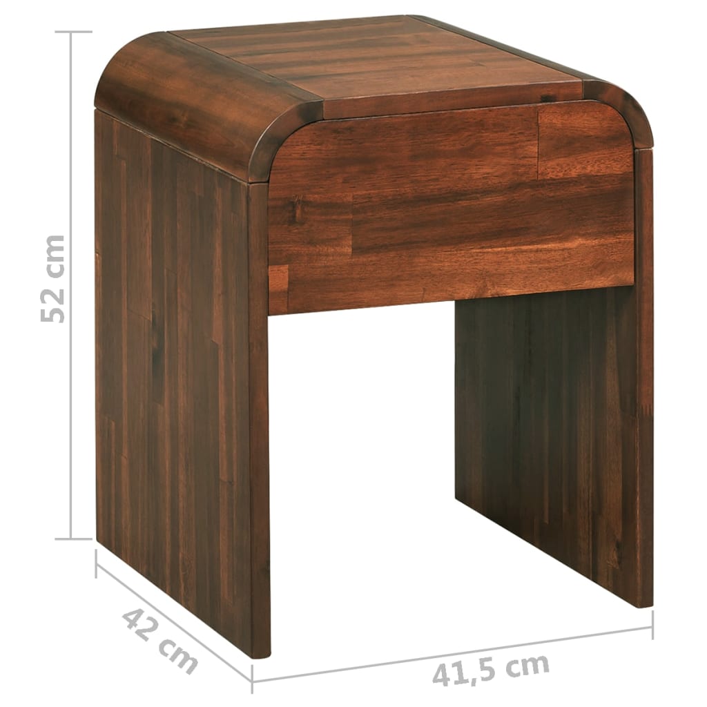 vidaXL Table de chevet 41,5 x 42 x 52 cm Bois d'acacia solide