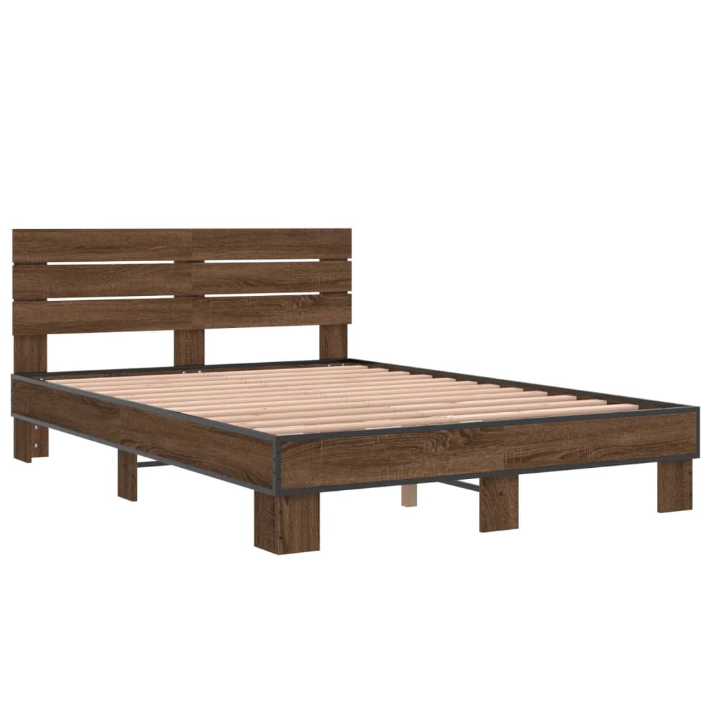 vidaXL Cadre de lit sans matelas chêne marron 135x190 cm