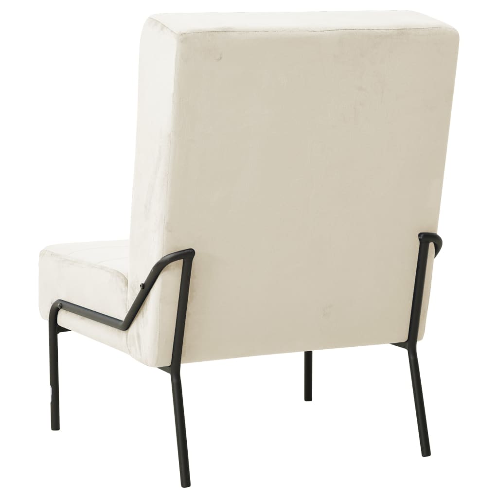 vidaXL Chaise de relaxation 65x79x87 cm Blanc crème Velours
