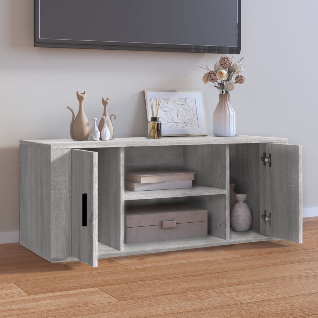 vidaXL Meuble TV Sonoma gris 100x35x40 cm Bois d'ingénierie