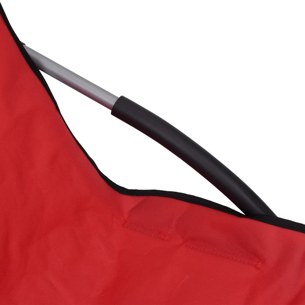 vidaXL Chaises de plage pliables 2 pcs Rouge Tissu