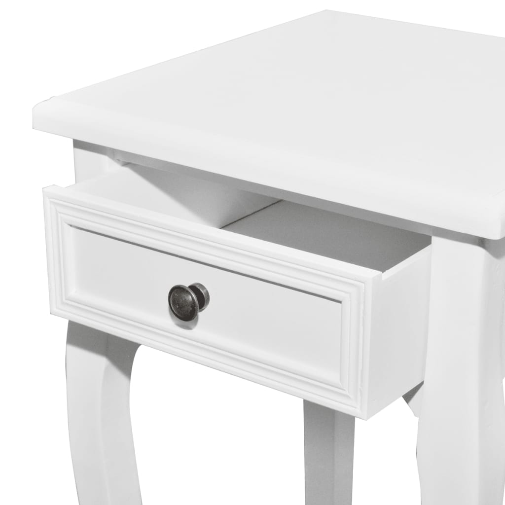 vidaXL Table gigogne 2 pcs avec tiroir Blanc