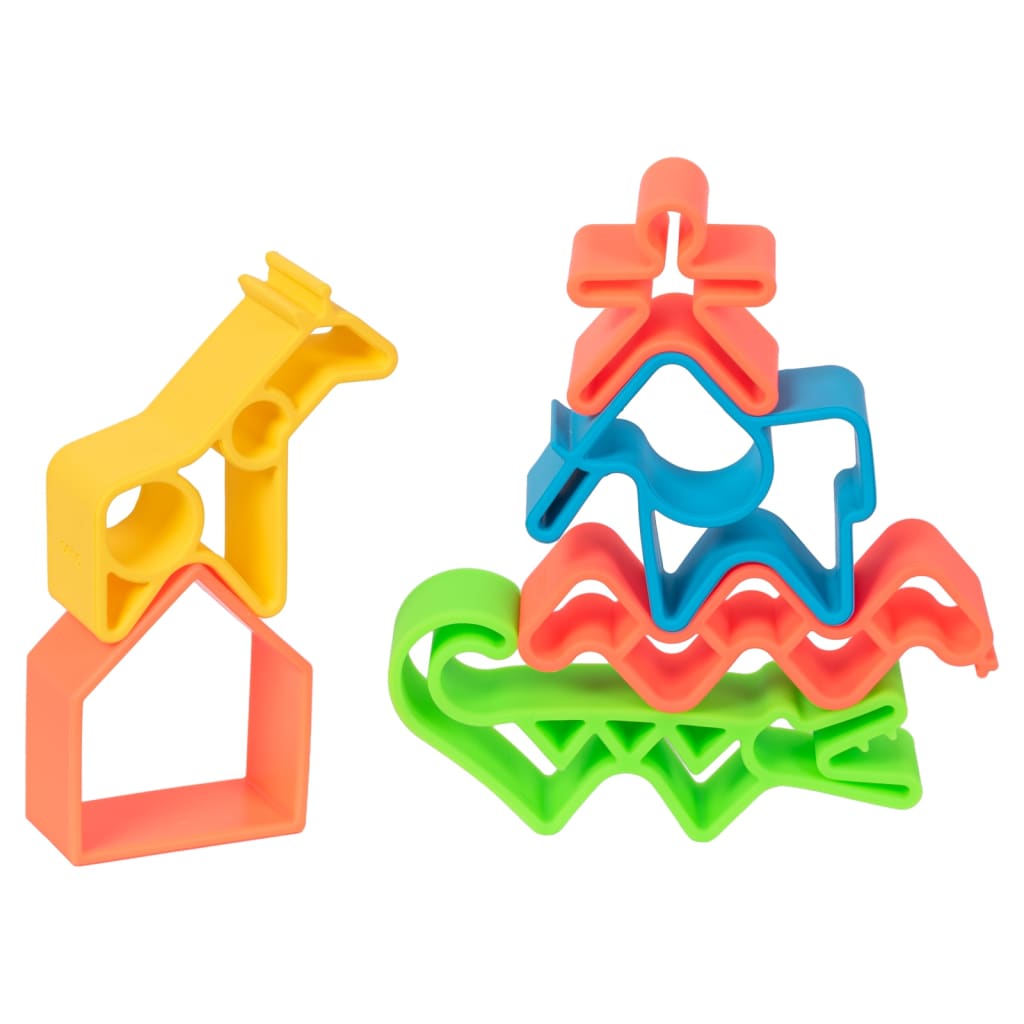 dëna Ensemble de jouets en silicone en forme d'animaux Neon 4 pcs