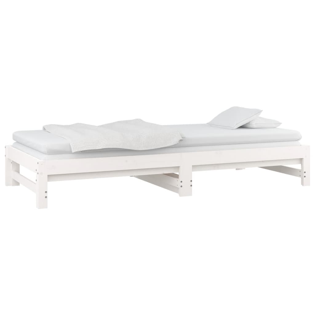 vidaXL Lit coulissant sans matelas blanc 2x(90x190) cm